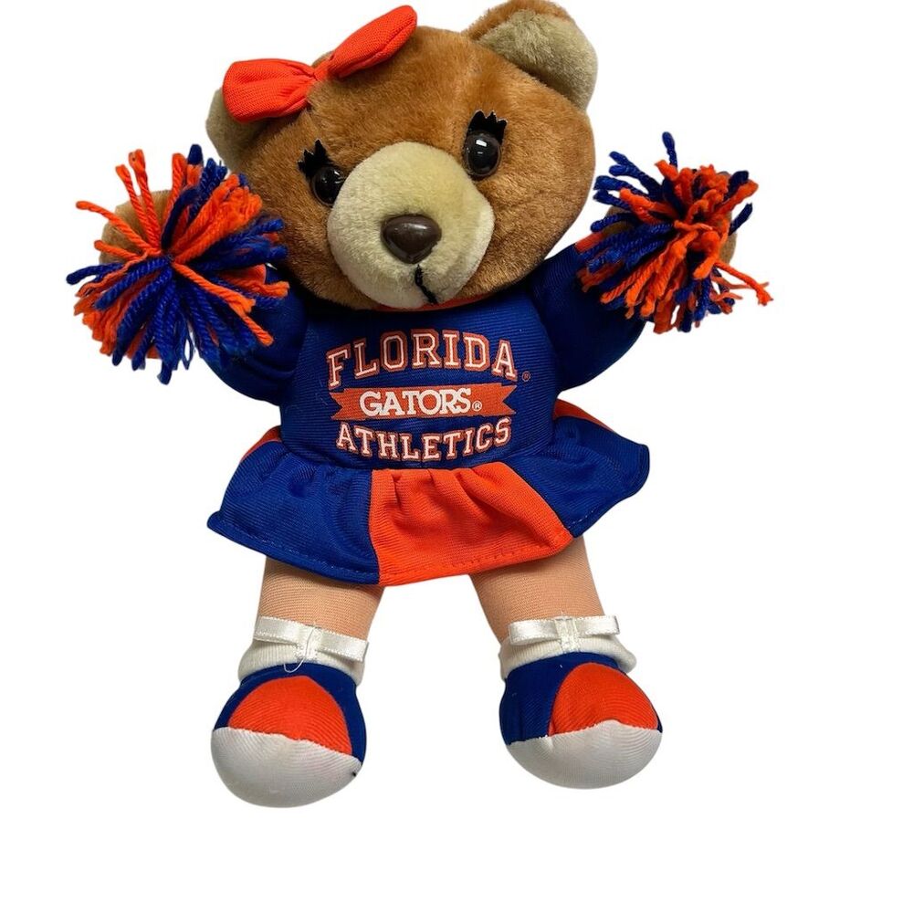 Florida Gators Cheerleader Bear Plush 11" with Pom-Poms